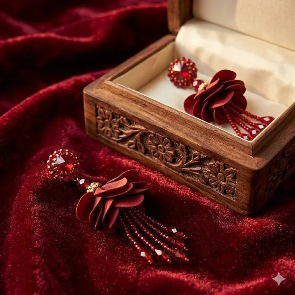 Red_Premium_Alloy_Earrings_For_Women