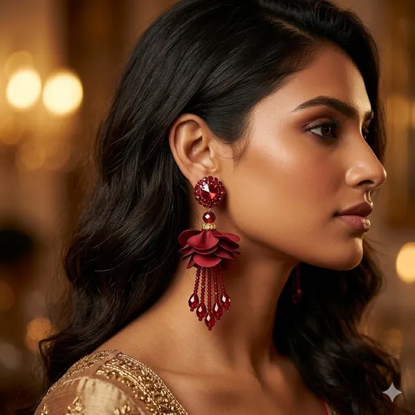 Red_Premium_Alloy_Earrings_For_Women