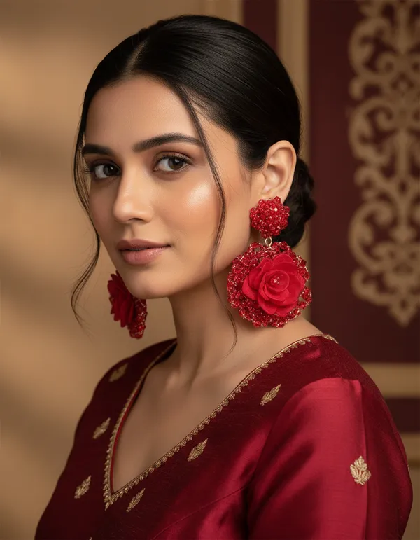 Red_Premium_Alloy_Earrings_For_Women