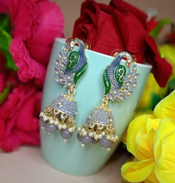 Grey_And_Green_Premium_Alloy_Earrings_For_Women