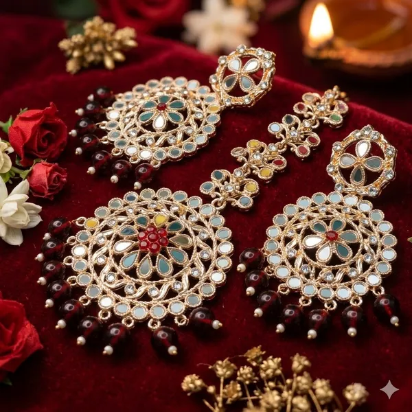 Silver_And_Maroon_Premium_Alloy_Maang_Tika_Sets_For_Women