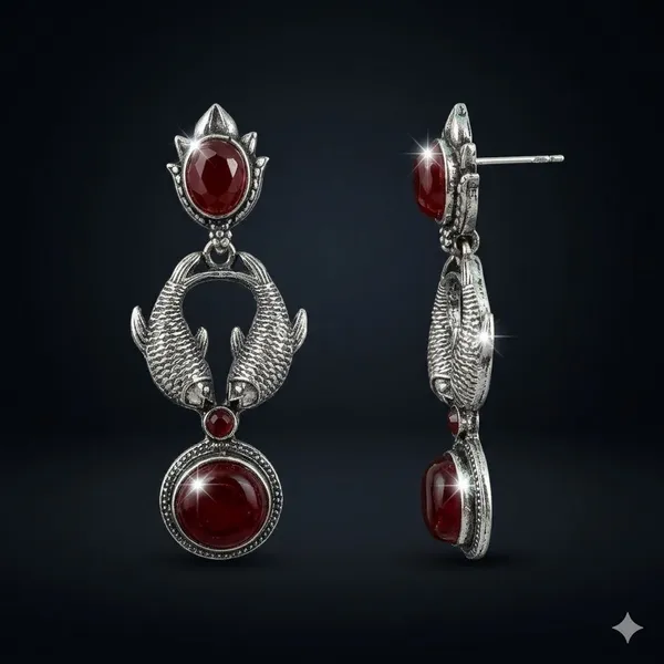 Maroon_Premium_Alloy_Earrings_For_Women