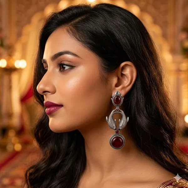 Maroon_Premium_Alloy_Earrings_For_Women