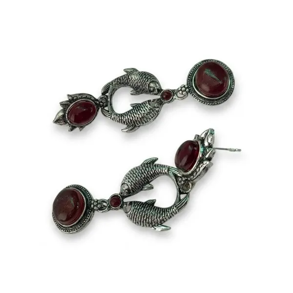 Maroon_Premium_Alloy_Earrings_For_Women