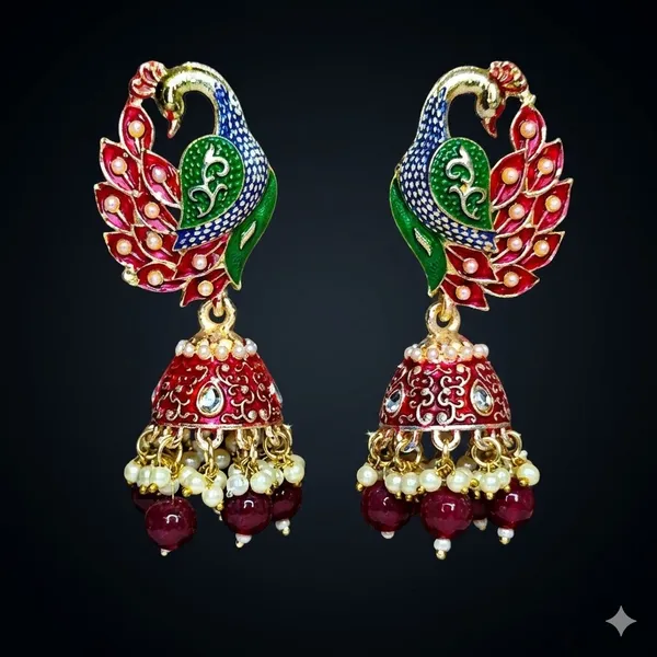 Maroon_Premium_Alloy_Earrings_For_Women