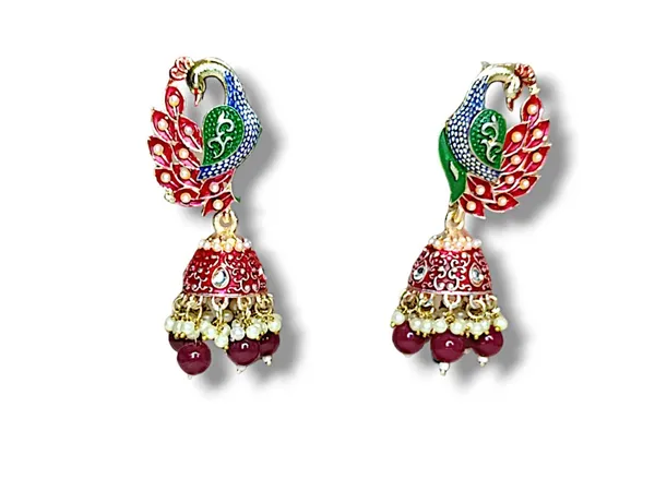 Maroon_Premium_Alloy_Earrings_For_Women