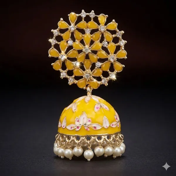 Yellow_Premium_Alloy_Earrings_For_Women
