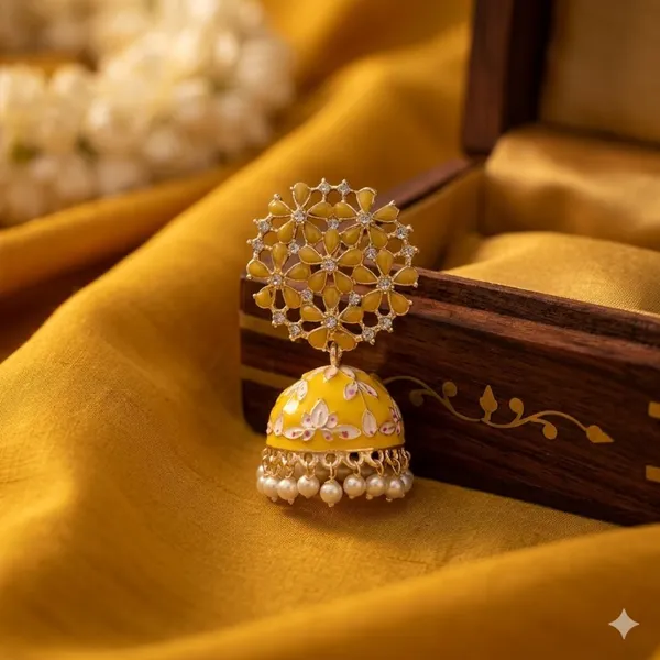 Yellow_Premium_Alloy_Earrings_For_Women