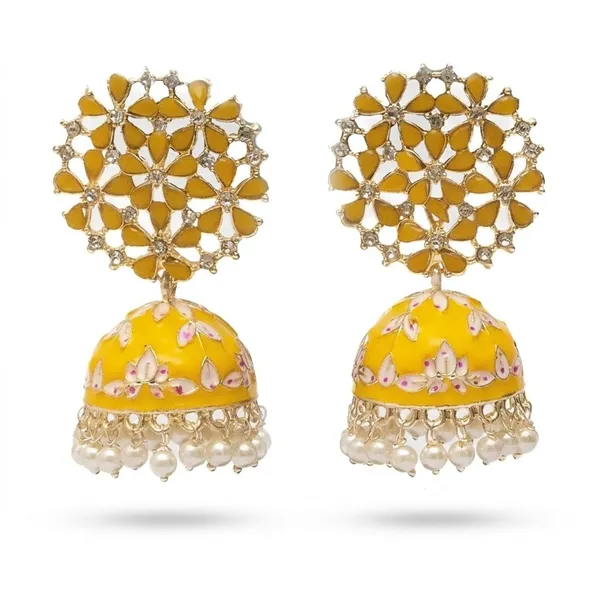 Yellow_Premium_Alloy_Earrings_For_Women