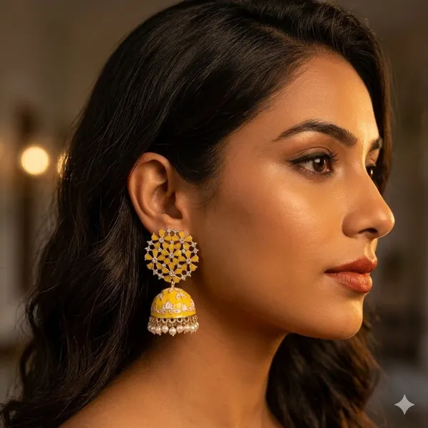 Yellow_Premium_Alloy_Earrings_For_Women