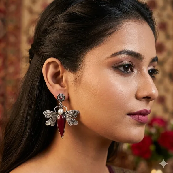 Maroon_Premium_Alloy_Earrings_For_Women