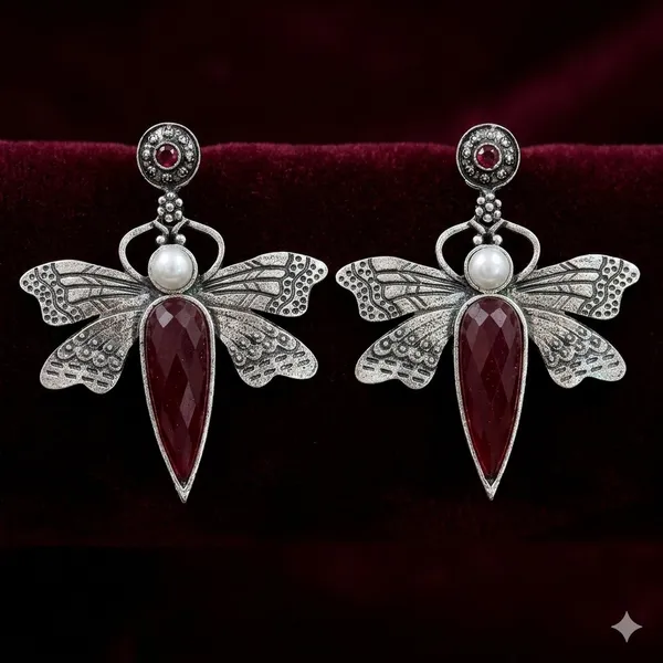 Maroon_Premium_Alloy_Earrings_For_Women