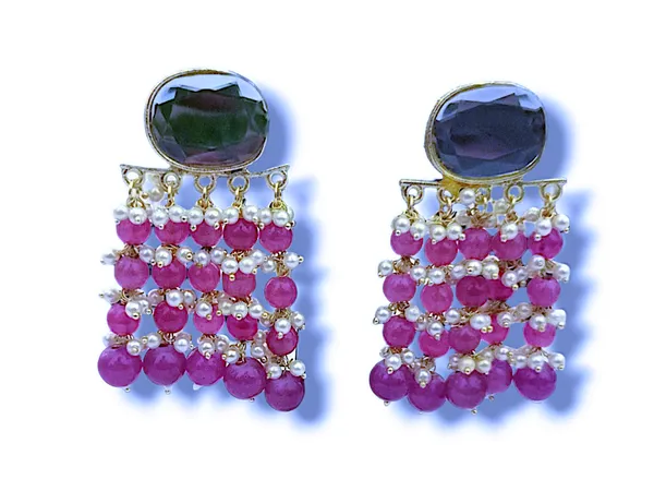 Purple_And_White_Premium_Alloy_Earrings_For_Women