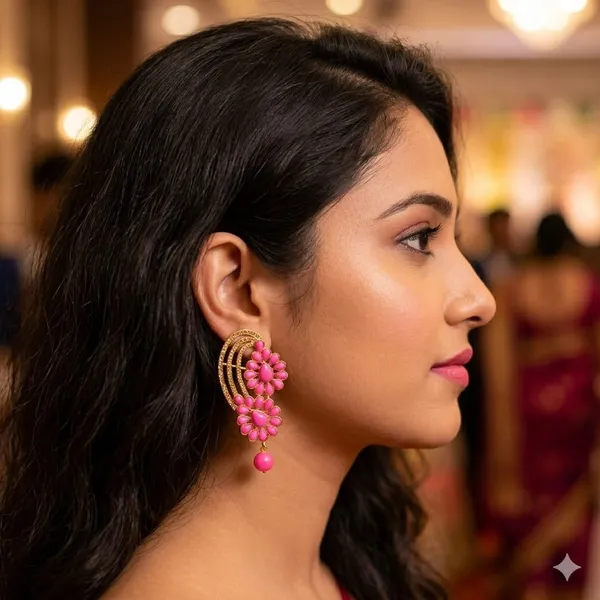 Pink_Premium_Alloy_Earrings_For_Women