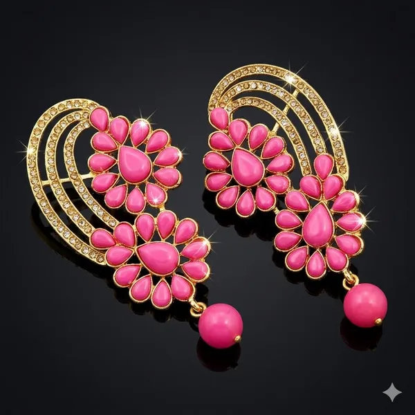 Pink_Premium_Alloy_Earrings_For_Women
