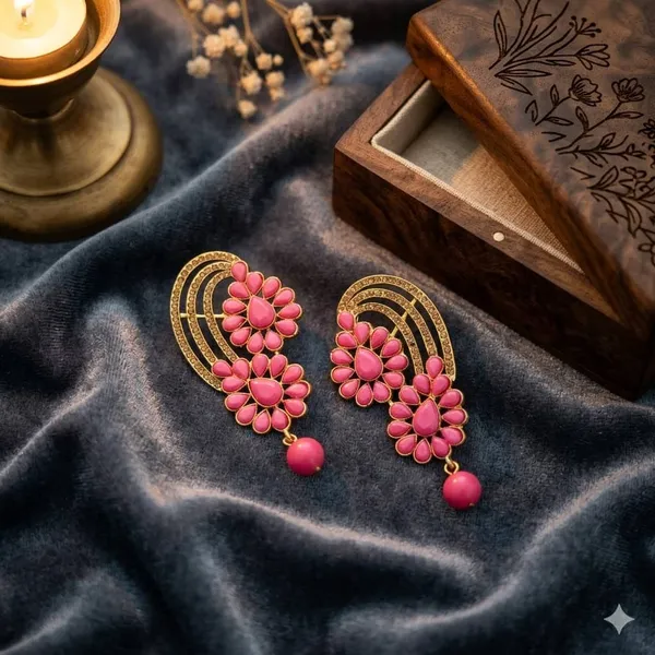 Pink_Premium_Alloy_Earrings_For_Women