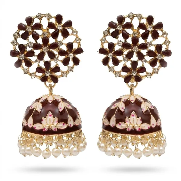 Maroon_Premium_Alloy_Earrings_For_Women