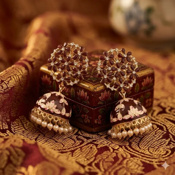 Maroon_Premium_Alloy_Earrings_For_Women