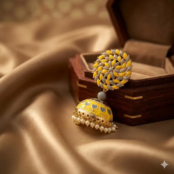 Yellow_Grey_Premium_Alloy_Earrings_For_Women