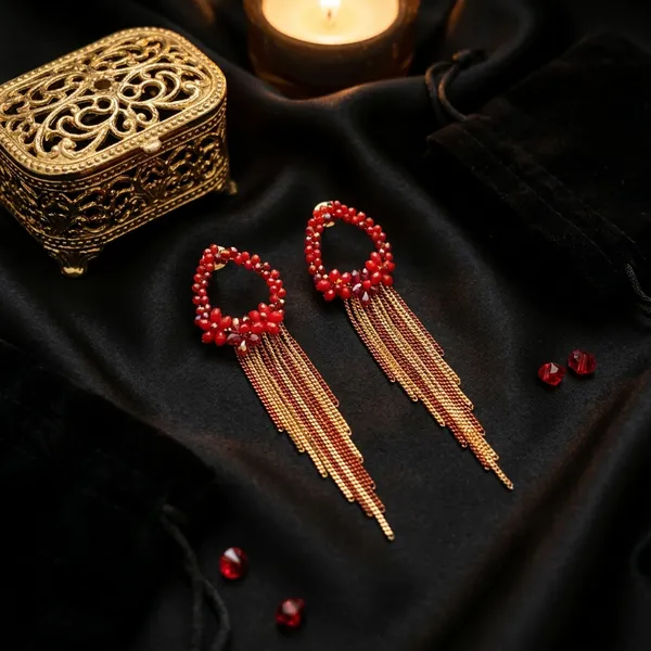 Red_Premium_Alloy_Earrings_For_Women