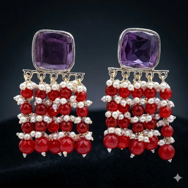 Maroon_Premium_Alloy_Earrings_For_Women
