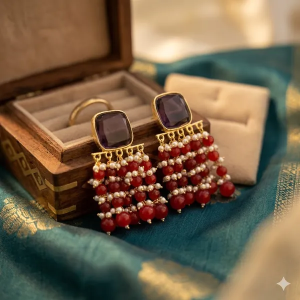 Maroon_Premium_Alloy_Earrings_For_Women