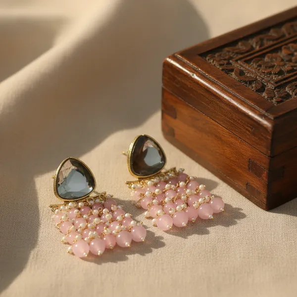 Light_Pink_Premium_Alloy_Earrings_For_Women