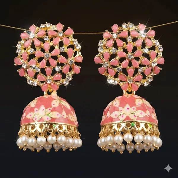 Pink_And_White_Premium_Alloy_Earrings_For_Women