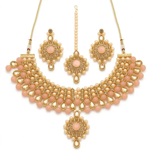Peach_Premium_Alloy_Necklace_Sets_For_Women