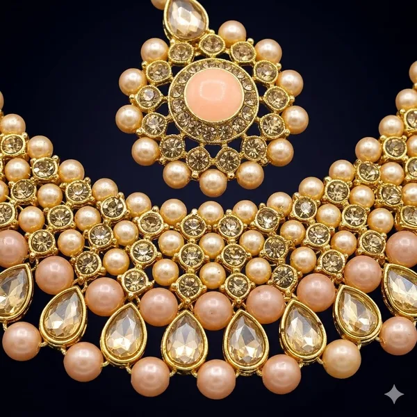 Peach_Premium_Alloy_Necklace_Sets_For_Women