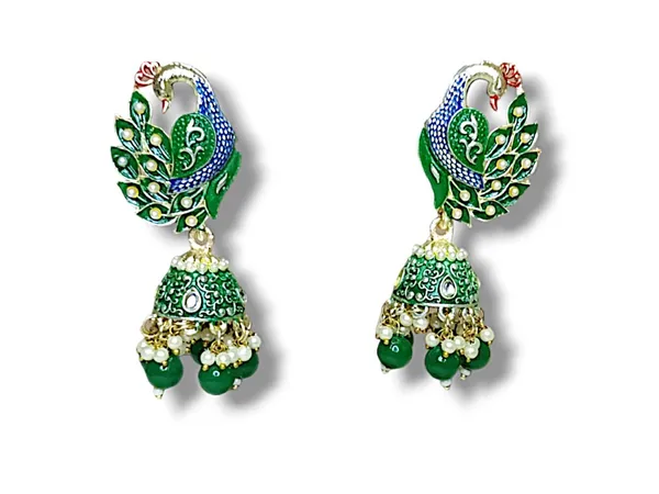 Grey_And_Green_Premium_Alloy_Earrings_For_Women