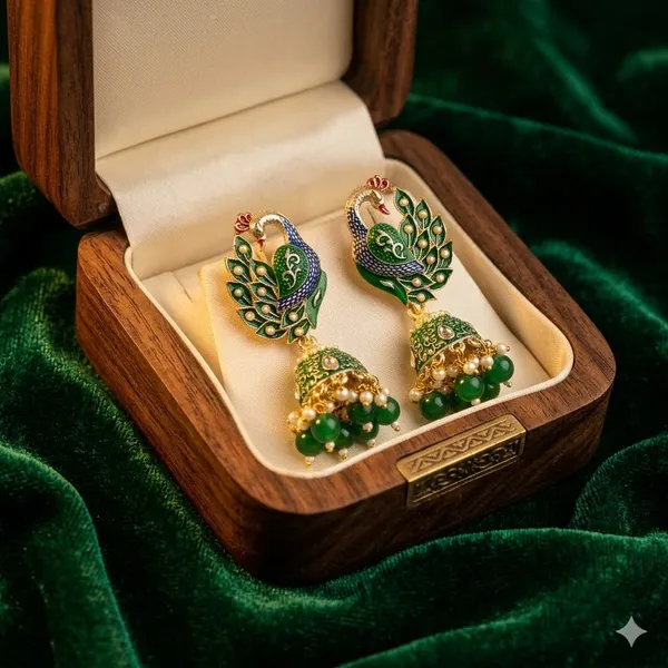 Grey_And_Green_Premium_Alloy_Earrings_For_Women