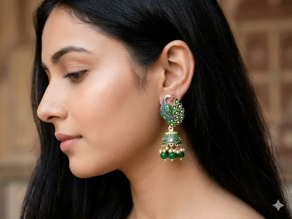 Grey_And_Green_Premium_Alloy_Earrings_For_Women