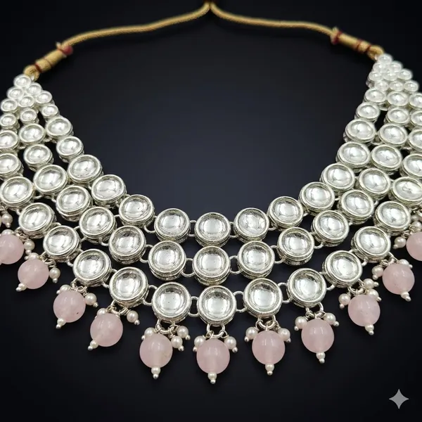 Pink_Premium_Alloy_Necklace_Sets_For_Women