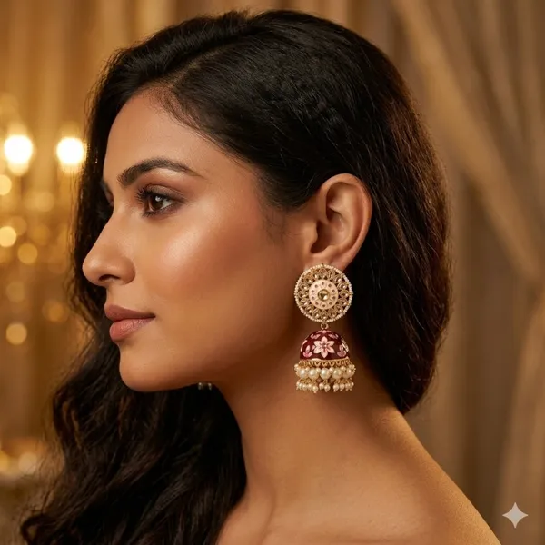 Maroon_Premium_Alloy_Earrings_For_Women