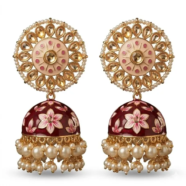 Maroon_Premium_Alloy_Earrings_For_Women