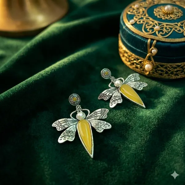 Yellow_Premium_Alloy_Earrings_For_Women