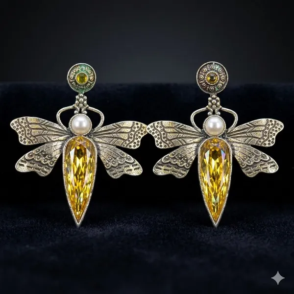 Yellow_Premium_Alloy_Earrings_For_Women