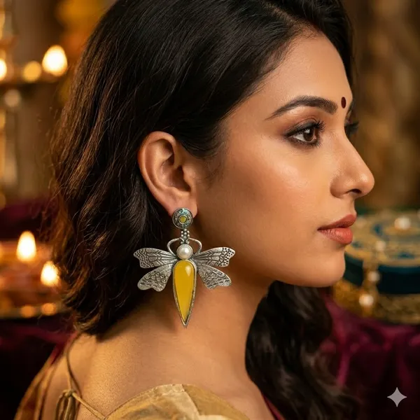 Yellow_Premium_Alloy_Earrings_For_Women