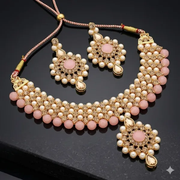 Peach_Premium_Alloy_Necklace_Sets_For_Women