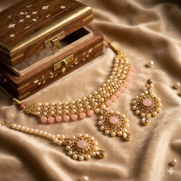 Peach_Premium_Alloy_Necklace_Sets_For_Women