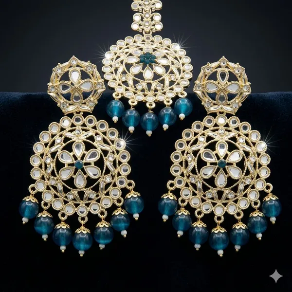 Gold_And_Blue_Premium_Alloy_Maang_Tika_Sets_For_Women
