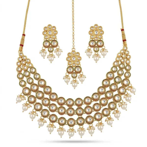 White_Premium_Alloy_Necklace_Sets_For_Women