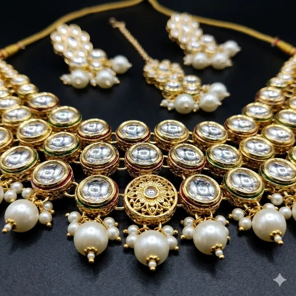 White_Premium_Alloy_Necklace_Sets_For_Women