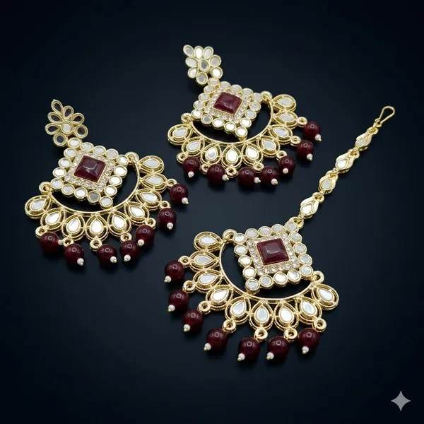 Maroon_Premium_Maang_Tika_Sets_For