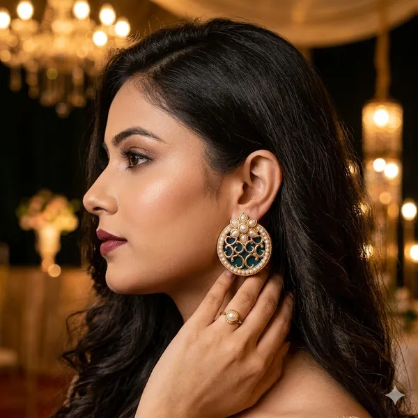 Gold_And_Red_Premium_Alloy_Earrings_For_Women