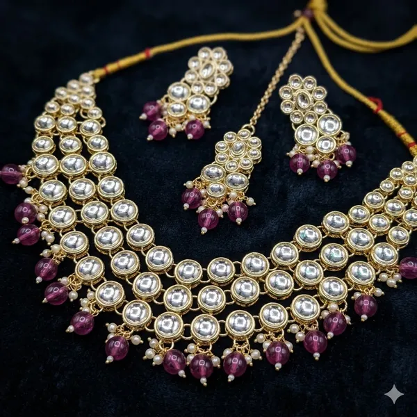 Purple_Premium_Alloy_Necklace_Sets_For_Women
