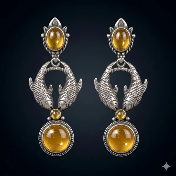 Yellow_Premium_Alloy_Earrings_For_Women