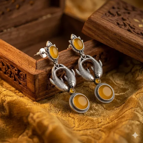 Yellow_Premium_Alloy_Earrings_For_Women