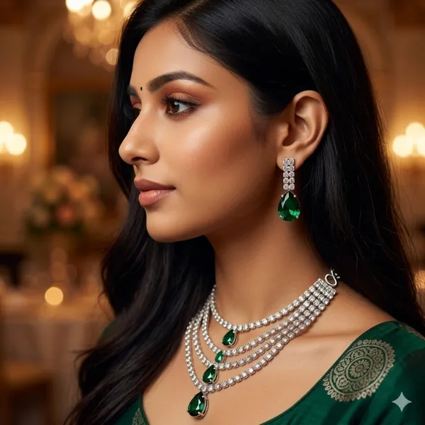 Green_Premium_Alloy_Necklace_Sets_For_Women